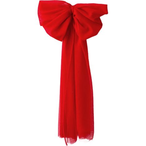 Ribbon Bow - 75 x 35 cm - Red Polyester Christmas Tree Topper - Home Party Wedding Decoration - 1 Piece (1/5)