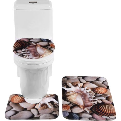 Tapis De Bain En Forme De U Et Abattant Wc - Flanelle Douce Antidérapante Pour Salle De Bain - Ensemble 2 Pièces (1/5)