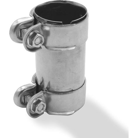Collier de serrage double pour tuyau d'échappement, 60 mm x 95 mm, acier inoxydable, argenté (1/5)