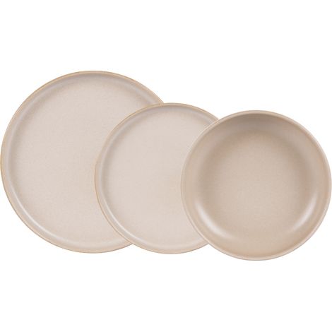 Table Passion - Service d'assiettes Uno sable réactif 12 pièces