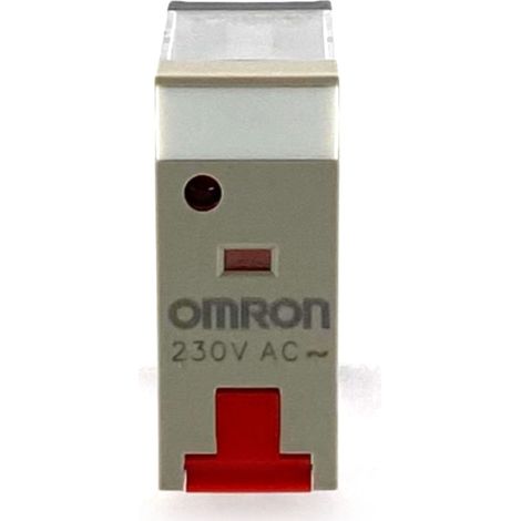 Relè 1 via 230 VAC led+pulsante test Omron