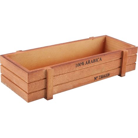 Vintage rechteckiger Holzpflanztopf für Sukkulenten – Blumentopf, Aufbewahrungstablett für den Schreibtisch