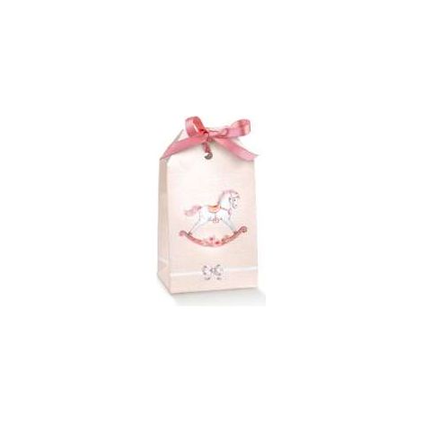 Scotton Scatola Tag 55 x 35 x 100 Mm Cavallino Rosa 10 Pz