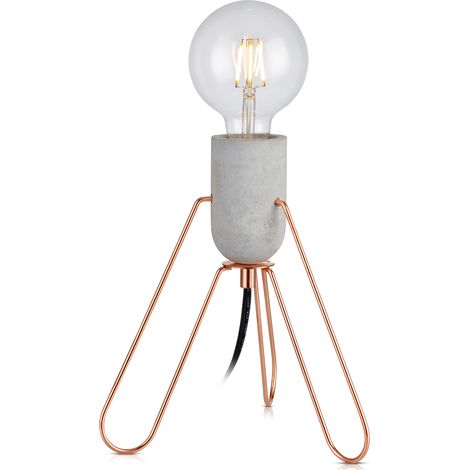 Teamson Home Piccola Accent Tripod Table Lamp, Electric Reading Desk Light for Living Room, Office or Bedroom, Modern Lighting in Rose Gold (1/4)