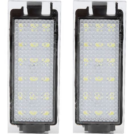Zweiteilige LED-Kennzeichenbeleuchtung mit 18 Leuchtperlen, 3 W Leistung. Direkter Ersatz für Twingo/Clio/Megane/Laguna