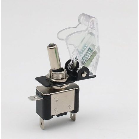 12V20A Interrupteur à bascule LED électroluminescent for voiture, bateau, camion, avec protection du couvercle supérieur de l'avion de sécurité (1/4)