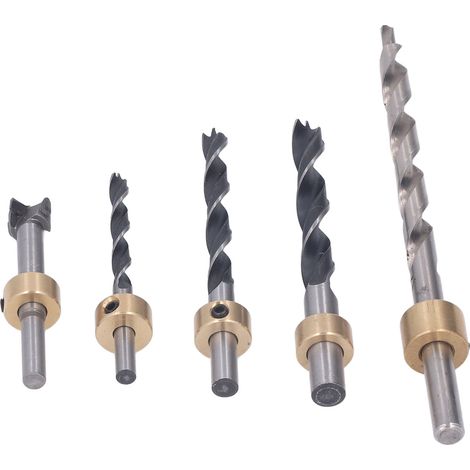 Set mit 5 HSS-Dreikant-Holzbohrern für schräge Löcher, professionelles Holzbearbeitungswerkzeug, schnelles Holzbohren (1/5)