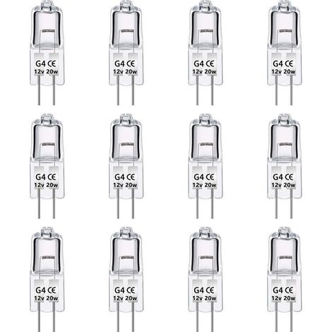 G4 12V 20W Halogen Bulb, Dimmable, Warm White 2700K, 280lm, Low Voltage, Clear Lens (1/5)