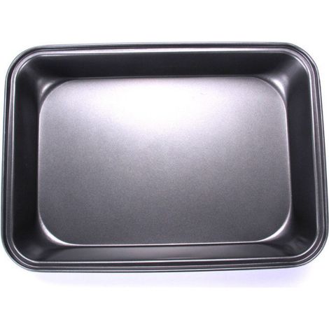 Plaque De Cuisson Rectangulaire - Acier Au Carbone - Antiadhésif - 34 x 24 x 5.5 cm - Pour Four Grill Réfrigérateur Lave-Vaisselle - 1 Pièce