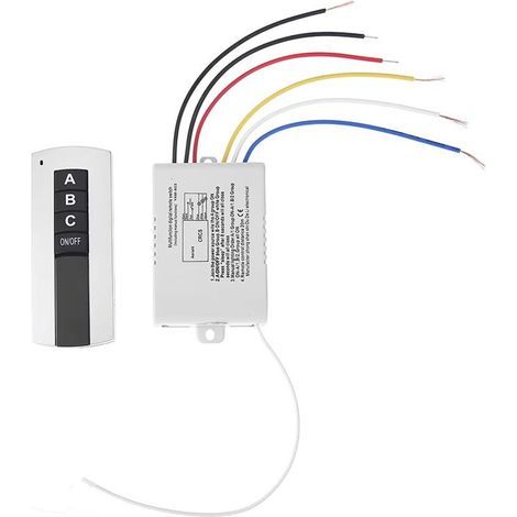 Interrupteur de Commande à Distance Sans Fil 3 Voies Marche/Arrêt 220 V pour Lampe, Maison Intelligente, Récepteur, Émetteur (1/4)