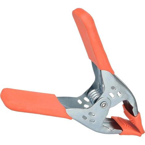 Pince bois, métal, orange, pour menuiserie, collage et tissu (1/5)
