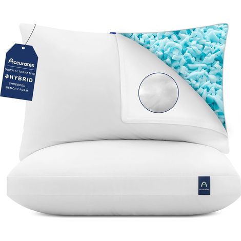 Lot de 2 Oreillers Hybrides à Mémoire de Forme 40×60 cm (1/5)