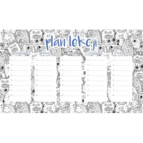 Plan de lección magnético Monster Group 30 x 17,5 cm