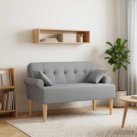 vidaXL Canapé love seat avec capitonnage en boutons Gris clair Tissu (1/5)