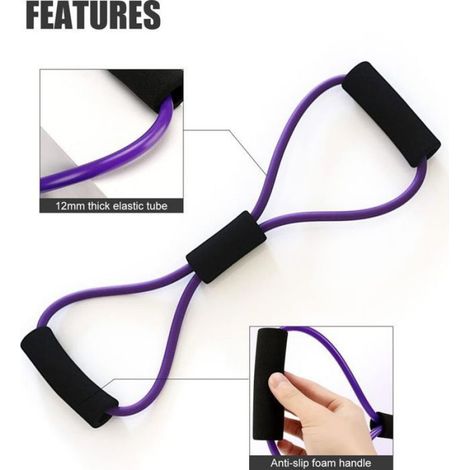 Bandes De Résistance En Forme De 8 - TPE Et Mousse - Pour Yoga Pilates Renforcement Musculaire - 3 Pièces (1/4)