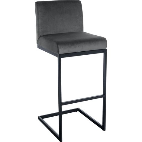 Barhocker Hopewell Samt dunkelgrau (1/5)