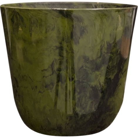 Pot de fleurs Palermo effet marbre vert - Ø 30 x H 28 cm - PANGIVO (1/2)