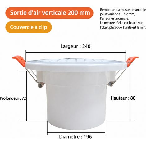 Bouche d'aération circulaire 200 mm à persiennes droites n°55 55 200mm blanc 24 × 24 × 8 cm 150 g – Livraison gratuite