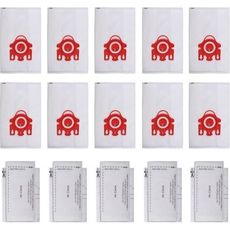 Kit de Sacs Aspirateur : 10Sacs + 5 Microfiltres pour les Aspirateurs Miele (Alternative à FJM HyClean) (1/4)