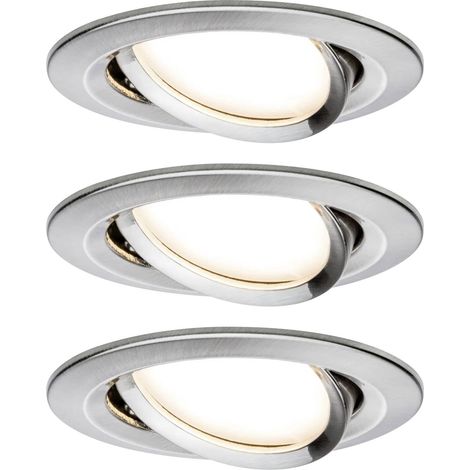Paulmann 93483 Nova Spot encastrable jeu de 3 LED LED 6 W fer (brossé) D659381 (1/5)