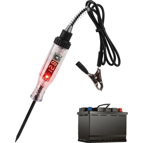 3-48V Testeur de Circuit Automatique,Stylo de Test de Tension pour Voiture avec Voltmètre,Affichage à LED Rétroéclairé,Testeur de Tension DC Bidirectionnel,Détection de Polarité et Sécurité Renforcée (1/5)