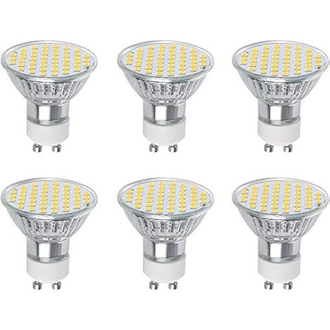 Spot LED GU10 3W équivalent 30W halogène, 2700K blanc chaud, 300LM, angle 120°, lot de 6