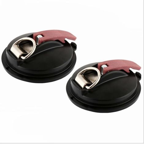 Set of 2 Multifunctional Car Suction Cups, Max. 22KG, for Awnings, Sunshades and Vehicle Covers (Red) (1/4)