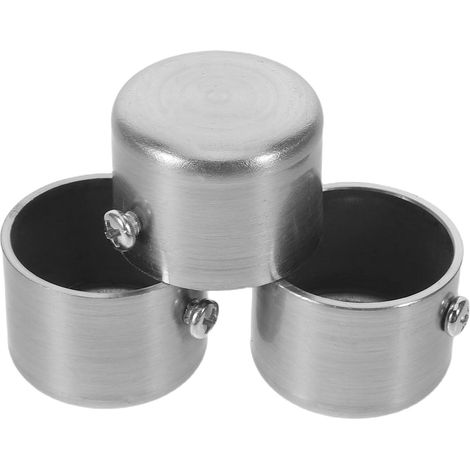 de 3 Embouts Ronds en Alliage Mtallique pour Tringle Rideaux (1/5)