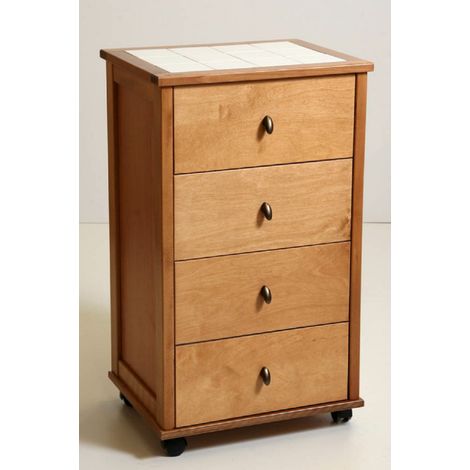 Carrello da cucina POKER con cassetti e piano in ceramica Rovere (1/2)