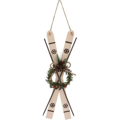 Weihnachtsschmuck – Paar Skier, XU, dekoriert, H 26 cm – Feeric Christmas, hochwertiges Produkt, langlebig und zuverlässig, ausgewählte Materialien, normgerecht, Zufriedenheitsgarantie – KZ (1/2)
