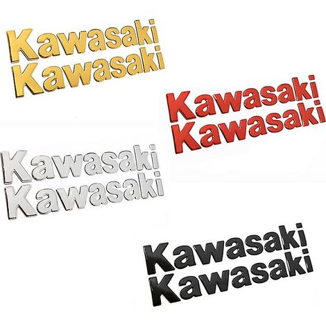 Autocollants 3D originaux Kawasaki pour moto, logo et emblème de réservoir, compatibles avec les modèles Z800, Z650, Z750, Z1000, Z900, Ninja 300 et ER6N. Couleur : or aluminium.