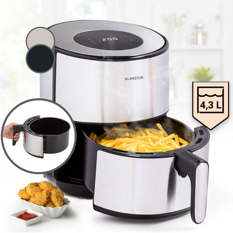 Klarstein Heißluftfriteuse, Air Fryer zum Frittieren, Friteuse mit Touch-Bedienfeld, Timer, Einstellbare Temperatur & 8 Programme, Airfryer zum Luftfritieren, Heißluftfriteuse ohne Öl 1500 W, 4,3L (1/5)