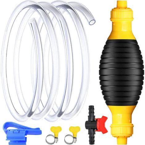 Pompe à Main Essence avec 3M Tuyau, Pompe Manuelle Transfert de Liquide, Pompe de Transfert Carburant Manuelle, Pompe Siphon Manuelle pour Essence Gaz Diesel Huile Eau Liquide Réservoir (1/5)