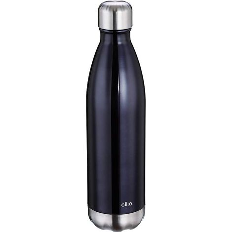 cilio Elegante borraccia in acciaio inox, 750 ml, a prova di perdite, thermos anche per bevande gassate, mantiene caldo fino a 18 ore e freddo per 24 ore (1/2)