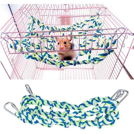 Jouet mural pour oiseaux en corde colorée faite à la main, jouet à mâcher en toute sécurité, balançoire pour perroquet, cage, accessoires