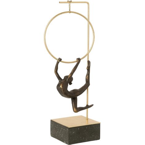 Gymnaste Cerceau sur Socle "Alpha" 48cm Doré & Noir (1/3)