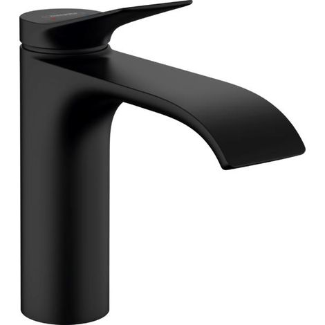 mitigeur monocommande pour lavabo Vivenis ComfortZone 110 hansgrohe avec ensemble de vidage, finition noir mat (1/2)