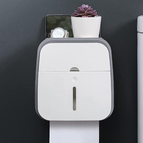 Porte-Rouleau de Papier Toilette avec tiroir, Support de boîte de mouchoirs de Salle de Bain Support Mural pour Papier hygiénique pour Le Visage, Distributeur de Serviettes en Papier résista (1/5)