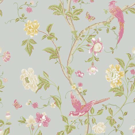 Laura Ashley Summer Palace Duck Egg Vliestapete - 10mx52cm (1/5)