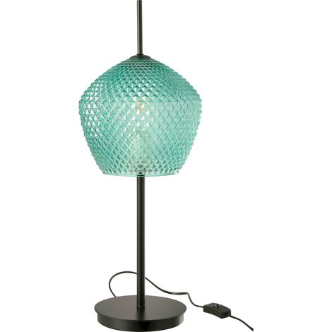 Lampe design en verre bleu vert esprit contemporain élégant - Bleu vert translucide (1/4)