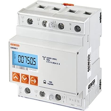 Gewiss GWD6817 Contatore di energia trifase grigio chiaro