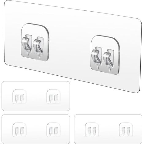 Lot De 4 Adhésifs De Rechange pour Support De Douche Crochets Adhésifs Puissants pour Support De Douche D'angle Étagère De Salle Bain Panier Porte Savon Crochets De Suspension Accessoires De Cuisine (1/5)