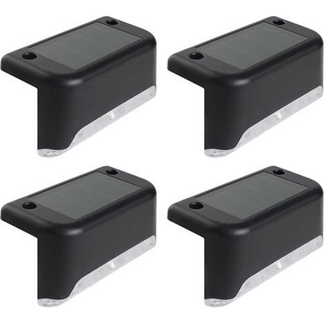Wasserdichte LED-Solar-Treppenleuchten, 4er-Set (schwarz) (1/5)