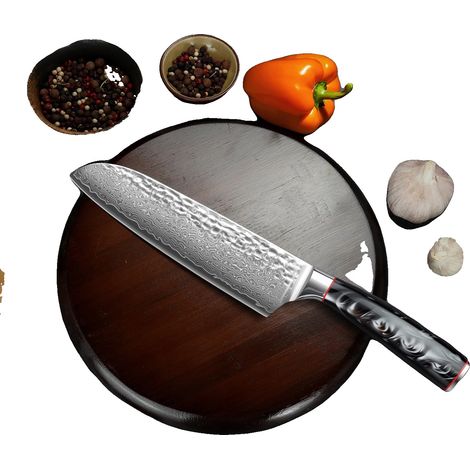 Cuchillo de chef, acero de Damasco de 67 capas, diseño ergonómico, cuchillo de chef (1/2)