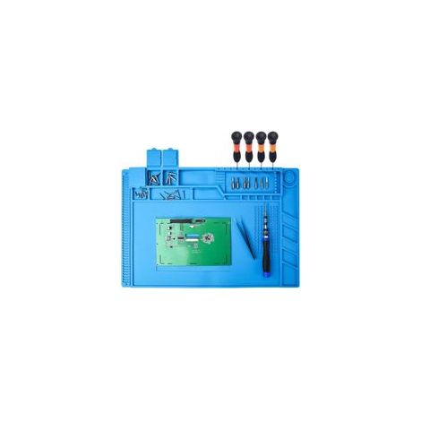 450 300mm Tapis à Souder en Silicone avec Magnétique Section Coupe vis Encoches, Tapis de Réparation, Station de Réparation de Soudure, Plate-Forme de Maintenance (1/4)
