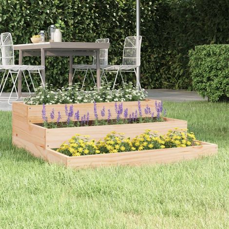 Bac à fleurs - Jardinière pour extérieur/intérieur jardin terrasse balcon - 78x78x27 cm Bois massif de pin Chic-752746 (1/5)