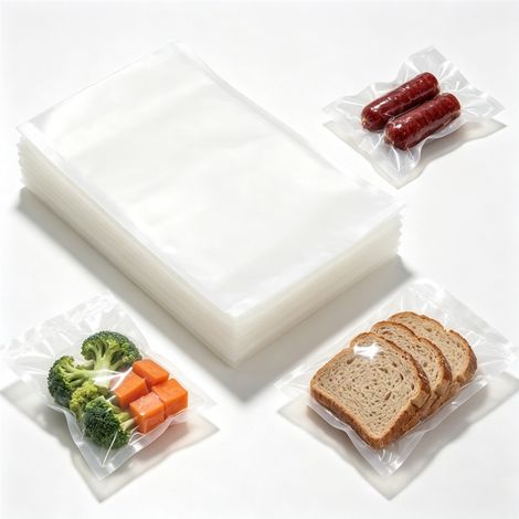 100 sacs sous vide alimentaires 15 x 25 cm, sacs gaufrés compatibles toutes machines de mise sous vide, sans BPA (1/5)