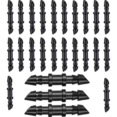 200 Stück gerade, geriffelte Tropfbewässerungsverbinder für 1/4"-Schläuche, Kunststoff-Verbindungsstücke für Rasen- und Gartenbewässerungssysteme (1/5)