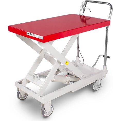 Mw Tools – Table élévatrice hydraulique mobile à ciseaux 500 kg – Hauteur réglable 260-780 mm – Plateau acier 820 x 520 mm – WT500