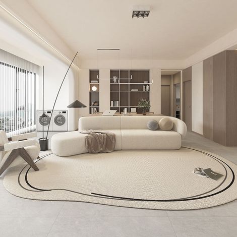 Tapis de salon à motif géométrique antidérapant toutes saisons, moquette moderne pour séjour et chambre (1/4)